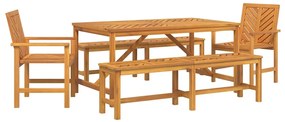 vidaXL Kert étkező szett 5 pcs Barna Tömör Akácfa