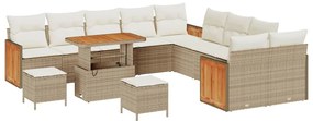 vidaXL Kerti Kanapé Szett párnával 13 pcs Beige és krém