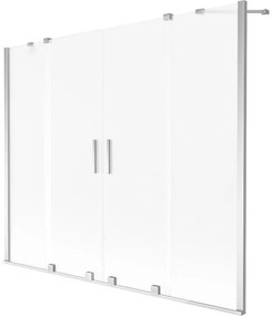 Mexen Velar Duo, 2 szárnyas eltolható kádparaván 180 x 150 cm, 8 mm mattüveg, króm, 896-180-000-32-01