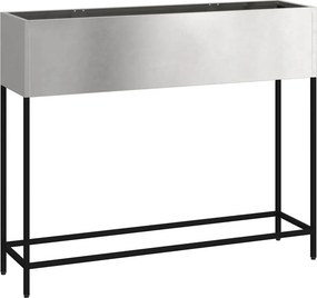 vidaXL Magas Kerti Cserép Ezüst 100 x 26 x 82 cm Rozsdamentes acél