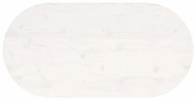 fehér tömör fenyőfa ovális asztallap 110x55x2,5 cm