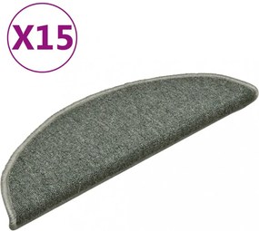 15 db sötétzöld félkör alakú lépcsőszőnyeg 56 x 17 x 3 cm