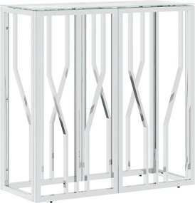 vidaXL üveg és rozsdamentes acél tálalóasztal 70x30x70 cm
