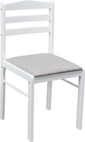 Étkezőgarnitúra 1+4, fehér/bézsesszürke, SOMIN