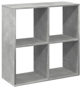 betonszürke szerelt fa elválasztó könyvespolc 69,5x29x69,5 cm