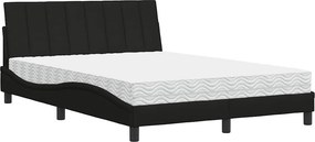 vidaXL fekete szövet ágy matraccal Hanko 140x190 cm