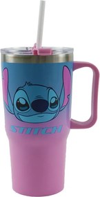 Disney Lilo és Stitch, A csillagkutya Alien 626 rozsdamentes acél thermo szívószálas kulacs 520 ml