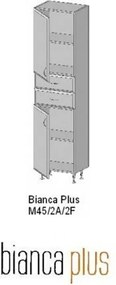 Bianca Plus 45 magas szekrény 2 ajtóval, 2 fiókkal, aida dió színben, jobbos