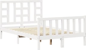 vidaXL fehér tömör fenyőfa ágy matrac nélkül 120 x 200 cm