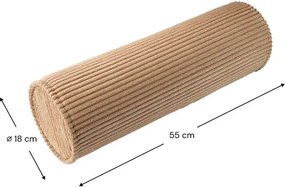 Barna kordbársony párna gyerek kanapéhoz Roll – Wigiwama