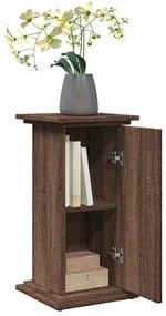 barna tölgy szerelt fa bemutatóállvány tárolóval 31x30x60 cm