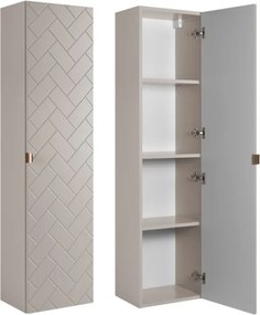Fürdőszoba szekrény Függő Kasmír oszlop 136 cm halszálka Ragasztó Mdf frontok