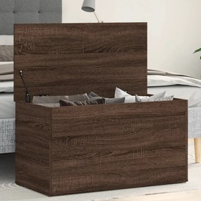 barna tölgyszínű szerelt fa tárolóláda 84 x 42 x 46 cm