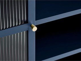 Bronco kék fém tálalószekrény, magasság 140 cm - Unique Furniture