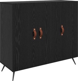 vidaXL Széf Fekete tölgy 89,5 x 34 x 80 cm Faanyag