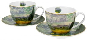 Van Gogh porcelán csésze készlet 2 db díszdobozban Búzaföld Ciprusokkal