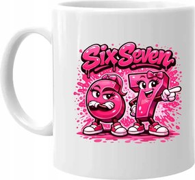 Six seven 67 rózsaszín változat Trendi Nyomtatott Bögre Ajándék