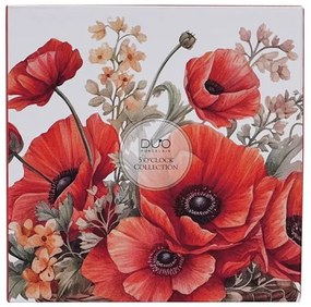 Pipacsos porcelán desszertes tányér készlet - 2 darabos díszdobozban