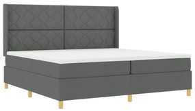 Box Spring ágy matracmal Sötétszürke 200 x 200 cm szövet