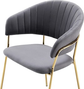 Design étkezőszék, szürkésbarna Velvet szövet/gold króm arany, DASMIN TYP 1