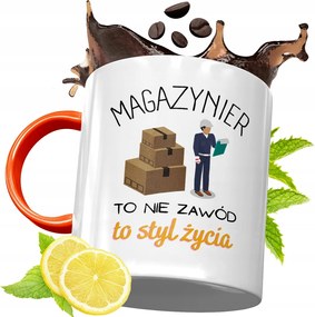 Narancssárga Bögre Raktárosnak Ajándék fényképes nyomattal