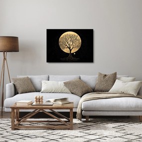 Üveg kép – Fa arany teliholdban I. (70x50 cm)