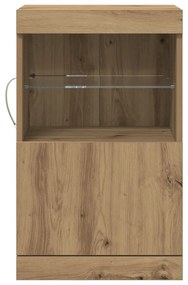 LED világítással ellátott oldalszekrény kézműves tölgy 41x37x67 cm