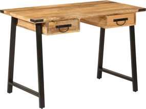 vidaXL tömör mangófa és vas íróasztal fiókokkal 105 x 55 x 70 cm