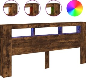 vidaXL sonoma tölgy színű szerelt fa LED-es fejtámla 220x18,5x103,5 cm