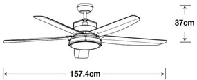 Lucci air 213176-LED Mennyezeti ventilátor LOUISVILLE 1xGX53/18W/230V fa/fehér + távirányító