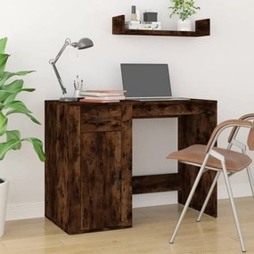 Füstös tölgy színű szerelt fa íróasztal 100x49x75 cm