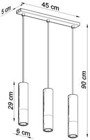Sollux SL.0948 - Csillár zsinóron LOOPEZ 3xGU10/10W/230V fekete/réz