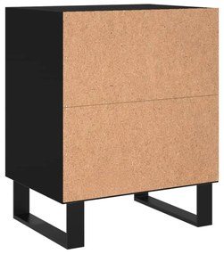 2 db fekete szerelt fa éjjeliszekrény 40x30x50 cm