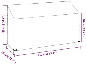 polietilén kerti pad huzat 12 fűzőlyukkal 210x70x70/88 cm