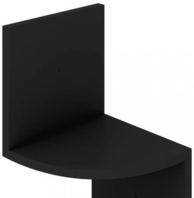 fekete szerelt fa fali sarokpolc 19 x 19 x 123 cm