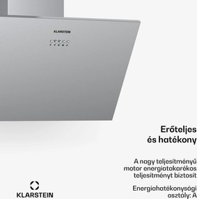 Klarstein Silver Lining 60, páraelszívó, 60 cm, 600 m³/ó, A energiahatékonysági osztály, nemesacél