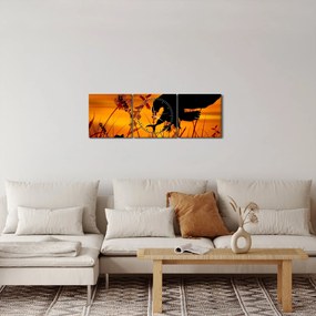 A ragadozó sziluettjének képe (órával) (90x30 cm)