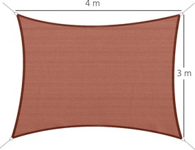 Outsunny Téglalap alakú árnyékoló vászon 3 x 4 m Magas sűrűségű polietilén UV védelemmel, tárolótáskával - Piros | Aosom