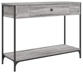 szürke sonoma színű szerelt fa konzolasztal 100 x 34,5 x 75 cm