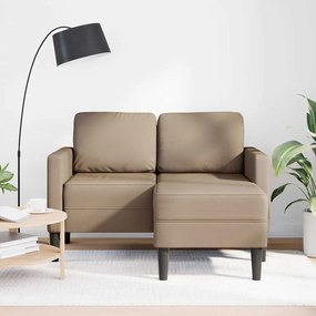 cappuccino műbőr 2 üléses kanapé L-alakú kanapéval 125 cm