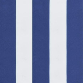 2 db kék és fehér csíkos szövet kerti padpárna 150 x 50 x 7 cm