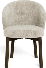 MAZZONI EXPORT DEBORA Bézs (Juto 4 szövet)/füstölt tölgyfa váz (dió árnyalat) - RETRO FA KAGYLÓSZÉK NAPPALIBA ÉTKEZŐBE IRODÁBA