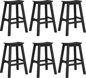 vidaXL Kerti bár szett 6 pcs Fekete HDPE