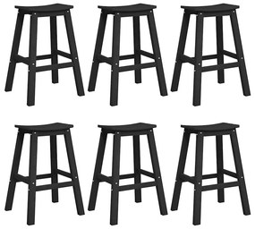 vidaXL Kerti bár szett 6 pcs Fekete HDPE