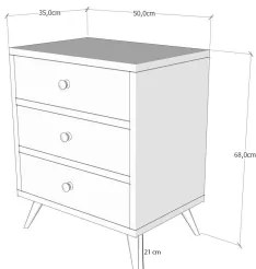 LIZA komód 68x50 fehér/barna