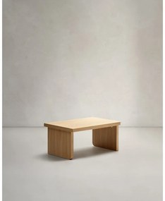 Natúr színű dohányzóasztal tölgyfa dekorral 89x62 cm Oaq – Kave Home