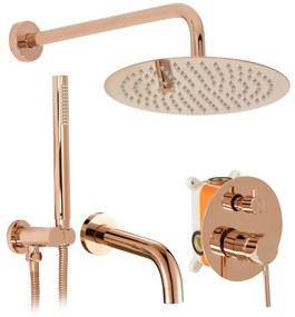 Rea Lungo, rejtett zuhanygarnitúra kád kifolyóval + doboz, rózsaszín-arany, REA-P6610