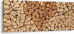 Kép - szív fából (120x50 cm)