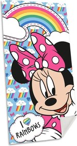 Disney Minnie Rainbows fürdőlepedő, strand törölköző 70x140cm