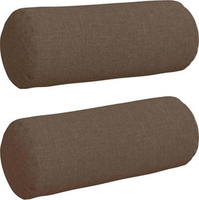 vidaXL Hengerpárnák 2 pcs Barna Ø 15 x 40 cm szövet